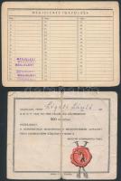 1945 Adomány igazoló lap az MKP-tól. + 1948. MKP Újpesti szervezete titkári igazolvány