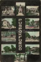 Püspökfürdő, Többnézetes lap vasútállomással; kiadja Ruttner & Füzy / multi-view with railway station