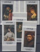 Rembrandt-Gemälde (II) Satz, Marken mit Rand darin, Rembrandt festmények (II.) sor, közte ívszéli bélyegek, Rembrandt paintings (II) set, with margin stamps