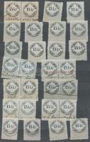 cca 1860-1880 28 db klf 15kr okmánybélyeg / 28  15kr document stamps
