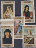 Raffaello paitings (I) set, with margin stamp, Raffaello festmények (I.) sor, közte ívszéli bélyeg, Raffael-Gemälde (I) Satz, Marke mit Rand darin
