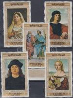 Raffaello paitings (I) set, with margin stamp, Raffaello festmények (I.) sor, közte ívszéli bélyeg, Raffael-Gemälde (I) Satz, Marke mit Rand darin