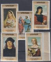 Raffaello festmények (I.) sor, közte ívszéli bélyeg, Raffaello paitings (I) set, with margin stamp, Raffael-Gemälde (I) Satz, Marke mit Rand darin