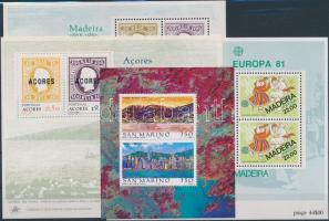 Portugal Azori/Madeira, San Marino 4 blocks Portugál Azori/Madeira, San Marino 4 klf blokk
