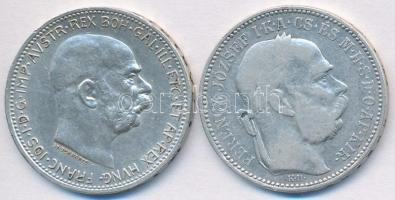 Vegyes: 1893. 1K Ag "Ferenc József" + Ausztria 1915. 1K Ag "Ferenc József" T:2,3