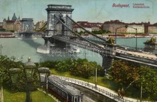 Budapest, Lánchíd, villamos (EB)