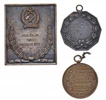 ~1930. "Magyar Athletikai Szövetség Kerületi Bajnoksága" Br sportérem füllel (35mm) + 1950...