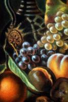 Friedlinger Jenő (1890-?): Szőlős csendélet. Pasztell, papír, foltos, 40×49 cm