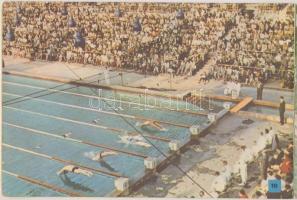 cca 1965 A budapesti margitszigeti Nemzeti Sportuszoda képes ismertető prospektusa, a vízilabda és ú...