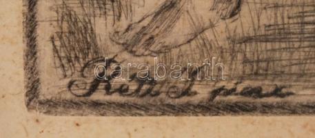 Réti István (1872-1945)- Prihoda István (1891-1956): Tavasz. Színezett rézkarc, jelzett a karcon, fo...