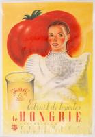 cca 1930 A Globus paradicsomkonzerv színes francia nyelvű plakátja, 29x41 cm