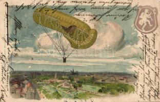 1899 Balloon over München, Allgemeine Deutsche Sport-Ausstellung, litho (b)