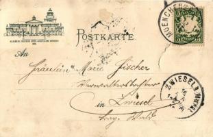 1899 Balloon over München, Allgemeine Deutsche Sport-Ausstellung, litho (b)