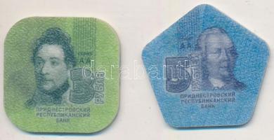Transznisztria 2014. 3R + 5R műanyag T:1 Transnistria 2014. 3 Rubles + 5 Rubles plastic C:UNC