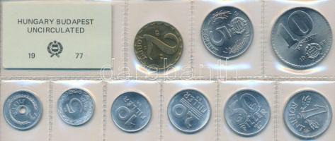 1977. 2f-10Ft 9db klf érmés forgalmi sor fóliatokban T:1