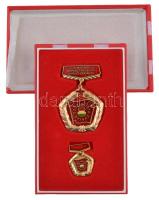 ~1970. "A Magyar Népköztársaság Kiváló Brigádja - Szocialista Brigád" aranyozott, zománcoz...