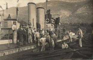 1916 SM Torpedoboot 100 in Kotor bay. Austrian-Hungarian naval ship, photo
