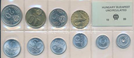 1989. 2f-20Ft 10db klf érmés forgalmi sor fóliatokban T:1