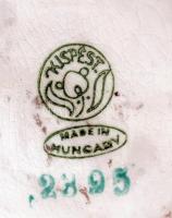 2 db Kispest kerámia lábosalátét, jelzett, apró lepattanásokkal, kopásnyomokkal, d: 14 cm