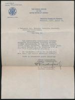 1939 Bp., Az Amerikai Konzulátus levele a Budapesti Aut. Orthodox Izraelita Hitközség Anyakönyvvezetőjének személy azonosításának és hiteles anyakönyv kiállításának ügyében