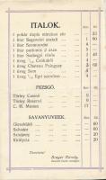 1913 A Bihar vármegyei és Nagyváradi Nemzeti Casino étlapja. Hajtott / 1913 Menu card Of Oradea Casi...