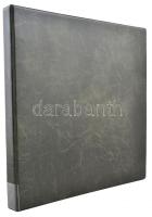 Igényes, nagyalakú gyűrűs képeslap berakó betétlapokkal, összesen 126/252 férőhellyel; 113 modern külföldi városképes lap (36 cm x 34,5 cm) / Demanding big sized annular postcard album with 113 modern foreign town-view postcards, for 126/252 cards (36 cm x 34,5 cm)