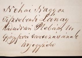 1859 Baja Szentháromság gyógyszertár díszes számla illetékbélyeggel