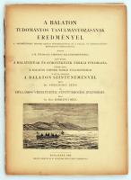 Cholnoky Jenő: A Balaton színtüneményei; Harkányi Béla: Hullámos vízfelületek fénytükröződési jelenségei. Bp., 1906, Kilián Frigyes (A Balaton tudományos tanulmányozásának eredményei. 1. köt.: A Balatonnak és környékének fizikai földrajza. 5. rész: A Balaton vizének fizikai tulajdonságai 2-3. szakasz). Kicsit kopott papírkötésben, elváló lapokkal.