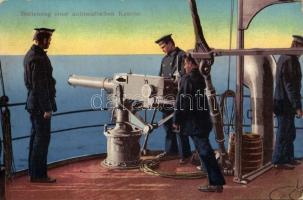1912 Bedienung einer automatischen Kanone; G. Costalunga, Pola / K.u.K. navy, automatic cannon