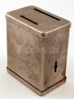 cca 1930 Wertheim original fém persely érmék és bankjegyek számára. Kulcs nélkül / Table safe Wertheim 9x10 cm