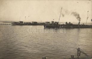 1918 Török torpedó-romboló / Türkischer Torpedoboot-Zerstörer in Sulina / Turkish torpedo eliminating ship, photo