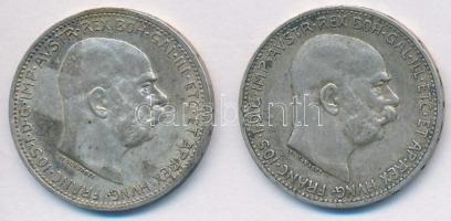 Ausztria 1912. 1K Ag "Ferenc József" (2x) T:2-
Austria 1912. 1 Corona Ag "Franz Jose...