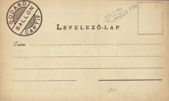 1896 Budapest 'Üdvözlet a fellegekből' Eugéne Godard hőlégballonja; Kunosy Vilmos és Fia z...