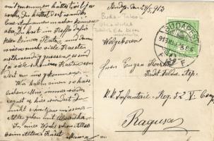 1913 Budapest I. Tabán, utcarészlet Fröhlich Ede kóser mészárszékével, photo