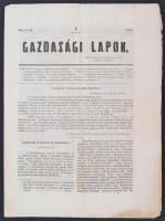 1852 Pest, A Gazdasági Lapok első évfolyamának 1. száma