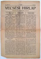 1911 A Vecsési Hírlap gazdasági és szépirodalmi hetilap 1. évfolyamának 1. száma