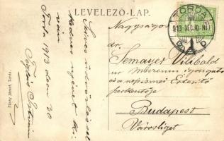 Torda, Főtér, Leób Dávid és Sterl Gyula üzletei; Füssy József kiadása / main square with shops