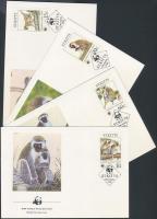 1986 WWF: Majmok sor Mi 184-187 4 FDC-n