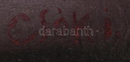 Csók jelzéssel: Asztali csendélet. Olaj, vászon, festék lepattanásokkal, 70×100 cm