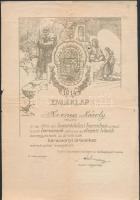 1914 A hadsegélyező hivatal által kiadott személyre szóló emléklap azoknak, akik a honvédelmi harcban elesett hősök özvegyeinek és árváinak karácsonyi öröméhez hozzájárult
