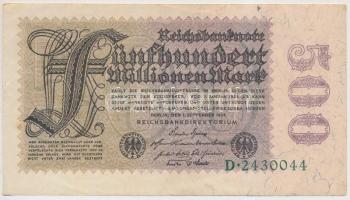 Németország / Weimari Köztársaság 1923. 500.000.000M T:III szép papír Germany / Weimar Republic 1923. 500.000.000 Mark C:F fine paper