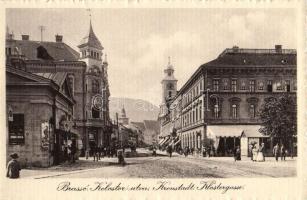 Brassó, Kronstadt; Kolostor utca, üzletek; kiadja Benkő Ignác / Klostergasse / street, shops