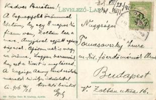 Apatin, Polgári iskola, városház, Bárdos és Brachfeld Villamossági Vállalat üzlete, Gasz M. kiadása ...