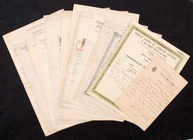 1912-1943 Pincér foglalkozású egyén okmányai, szolgálati bizonyítványai külföldről és Magyarországról(Ritz, Astoria, stb.)