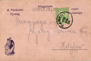 Pankota, Uradalmi kastélykiadja Bod József. Hátoldalon 'A Pankotai ifjúság nyári mulatsága'...