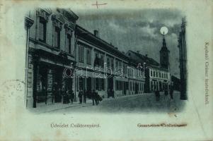 1898 Csáktornya, Cakovec; Fő utca a Gráner testvérek kereskedése, saját kiadásuk / main street with ...