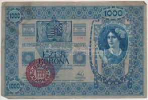 1902. 1000K piros "MAGYARORSZÁG" felülbélyegzéssel T:III,III-
