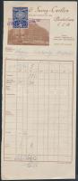 1928 Pozsony, Hotels Savoy-Carlton fejléces számlája okmánybélyeggel / 1928 Bratislava, Hotels Savoy-Carlton's invoice