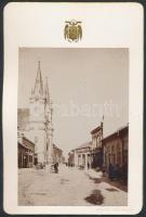 cca 1910 Komárom, Nádor utca, kartonra kasírozott fotó, 14x9 cm / cca 1910 Komárno, Slovakia, vintage photo, 14x9 cm