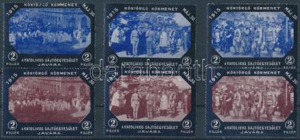 1915 Könyörgő körmenet 6 db levélzáró